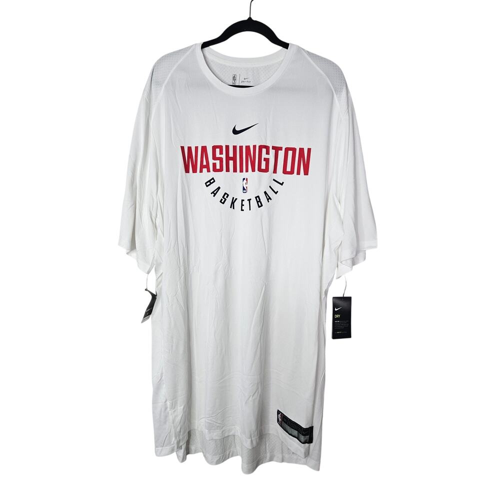 NEW Nike 3XLT Washington DC Wizards Basketball White T Shirt NBA Dri Fit